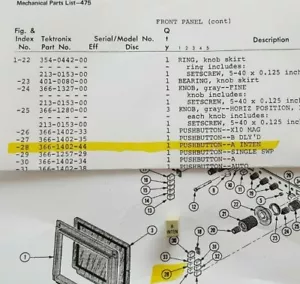 Tektronix 475 , knob 366-1402-44 - Picture 1 of 1
