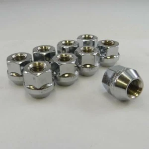 M12x1.50 19mm Steel Bulge Acorn Wheel Lug Nuts Hex Chrome - Picture 1 of 3