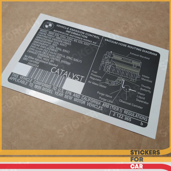 Контроль выбросов этикеток выхлопных газов BMW 325i 325is — 2122365b - Изображение 1 из 1