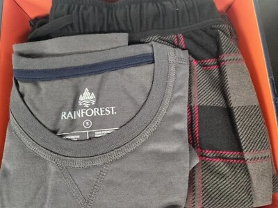 Rainforest Juego de Pijama de 2 Piezas Ropa de Salón para Hombre, Pequeño, Gris y Rojo a Cuadros Nuevo Foto 1 de 4