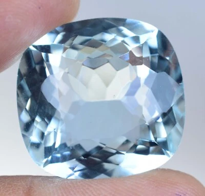 34.10Ct Natural Santa Maria Aquamarine Certified Stunning Cushion Loose Gemstone - Image 1 of 4
