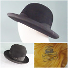 Vintage Bowler Hat Derby 1950S Black Felt Gentlemens Samuel Mortlock Size 7