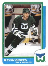 1986-87 TOPPS HOCKEY Trading Card #88 - Kevin Dineen, Hartford Whalers - MINT