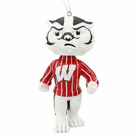 Bucky Badgers Wisconsin Badgers Ornament Bobblehead Ornament NCAA Cover