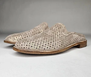 Trask Ashley Ali goldfarbene perforierte Damen-Pantoletten aus Leder Slipper Größe 6M 1753 - Bild 1 von 9