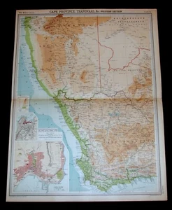 THE TIMES ATLAS 1921  - CAPE PROVINCE, TRANSVAAL, Etc. - W. SECTION Map Plate 72 - Picture 1 of 1
