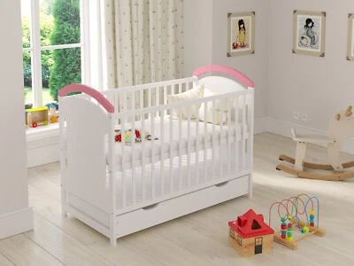 Baby Cot Bed 120x60cm with Drawer & Teething Rails - Image 1 of 2