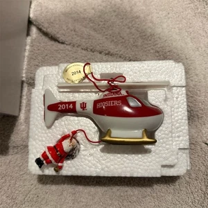 Danbury Mint Indiana Hoosiers Santa Helicopter Christmas Ornament 2014 - Picture 1 of 2