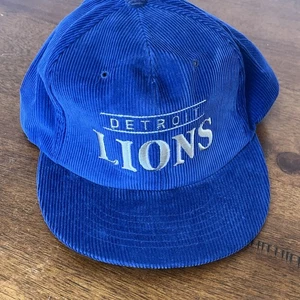 RARE Vintage Detroit Lions Starter Corduroy Snapback Hat Cap 90s NFL - Bild 1 von 12