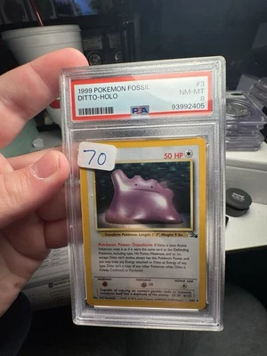 1999 Pokémon Fossil Ditto Holo #3 NM-MT PSA 8 - Image 1 of 2