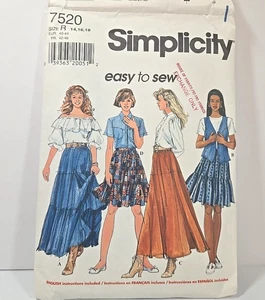 Simplicity 7520 Bauernrock Muster Stufen 2 Längen Misses Gr. 14-18 UNGESCHNITTEN - Bild 1 von 3