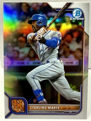 2022 Bowman Chrome Refractor /499 Starling Marte #97 - Image 1 of 2