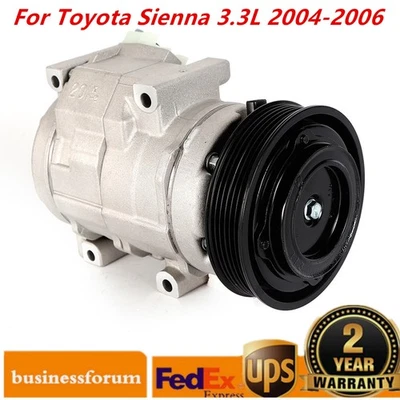 Compresor de aire acondicionado adecuado para Toyota Sienna 2004 2005 2006 V6 3,3 L 3,5 L 97310 Foto 1 de 4