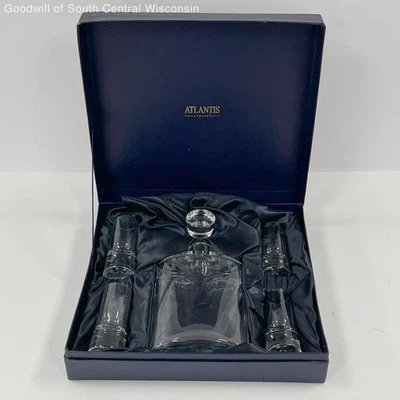 Atlantis Crystal 5 Pc. Whiskey Decanter & Glass Set - Image 1 of 3