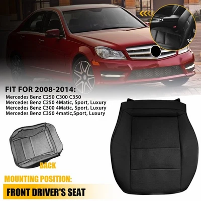 Fit 2008-2014 Mercedes Benz C250 C350 C300 Front Driver Bottom Seat Black Cover - Image 1 of 4