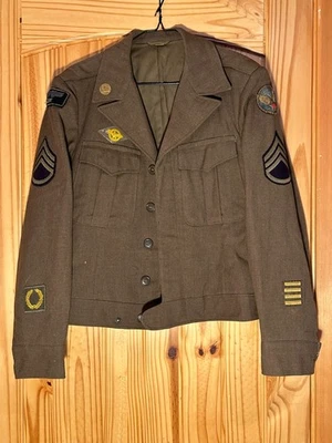 U.S. Army Air Force, WWII, Field "IKE" Jacket - 36R - Original - Staff Sgt. - Image 1 of 4