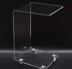 Tavolino Carrello Mobile Ruote in Plexiglass Trasparente Portavivande 35x33x60H - Foto 1 di 6