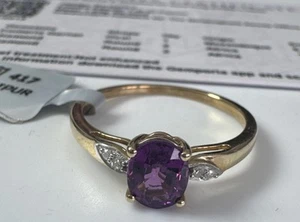 NUEVO Anillo Gemporia Oro Amarillo 9ct 1.18ct Comeria Granate y Diamantes Talla S - Imagen 1 de 24