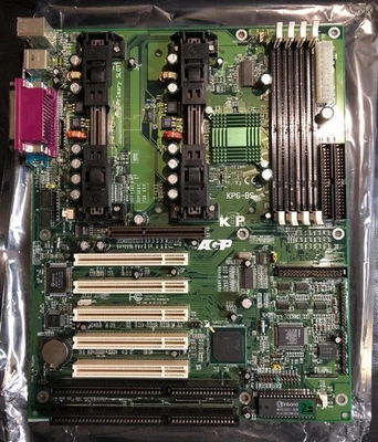 Epox Kp6-bs Motherboard Dual Slot 1 Atx Mainboard With Box Accessories Retro Pc - Image 1 of 4