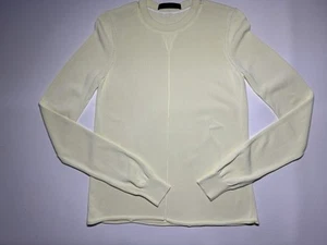 Alexander Wang Yellow Knit Mesh Inset Long Sleeve Crewneck Sweater Top Sz S - Picture 1 of 9