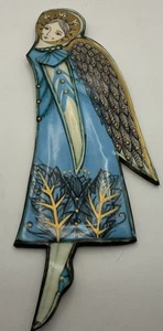 Sarah Richard’s Turquoise Wall Flying Angel in Turquoise Hand Made & Decorated  - Picture 1 of 17