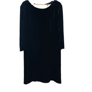 Charter Club schwarzes Velour Kleid XXL Etui Stretch unterhalb Knie klassisch neu - Bild 1 von 8