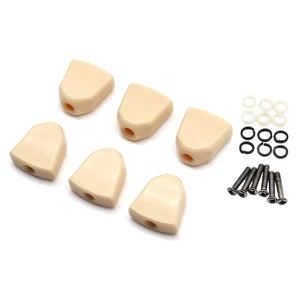 6Pcs Cream Retro Trapezoid Plastic Guitar Tuning Peg Tuners Machine Heads Button - Picture 1 of 6