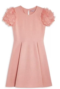 BCBG Mädchen rosa verziertes Puffärmel Strickkleid Größe 16 - Bild 1 von 6