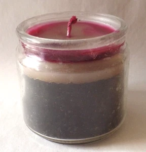 Vela de cera multicolor en tarro de vidrio redondo translúcido (r) - Imagen 1 de 5