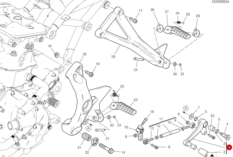 DUCATI GEARCHANGE LEVER 456P2611AA - Image 1 of 1