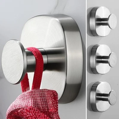4 Pezzi Ganci Ventosa Portasciugamani in Acciaio Inox Gancio Appendiabiti - Immagine 1 di 4