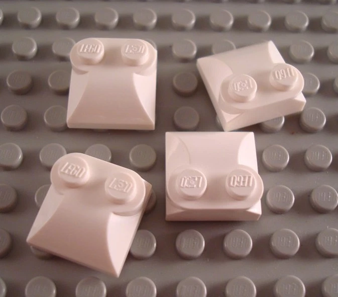 LEGO Lot of 4 White 2x2 Curved Top Stud Engine Bricks - Image 1 of 1