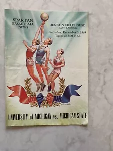 Michigan State v Michigan Herren College Basketball Spiel Programm, 3. Dezember 1949 - Bild 1 von 3