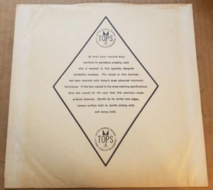33RPM 1 - 12" Tops inner LP sleeve sleeves, above average condition - Imagen 1 de 3