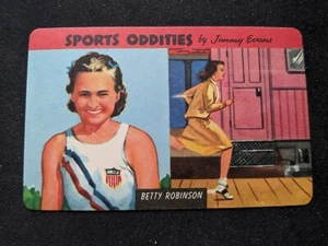 Tarjeta 1954 Quaker Oats Sports Oddities # 11 de Betty Robinson - pista (EX/NM) - Imagen 1 de 3