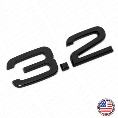 Tapa de la cubierta del maletero trasero del coche Audi 3.2 placa de identificación emblema insignia negro brillante línea Foto 1 de 4