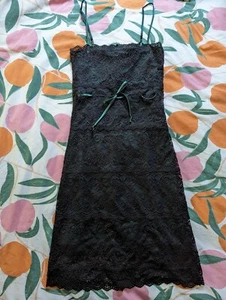 WIDOW Lonely In Lust Dress Gothic Victorian Satin Lace Green Black Dolls Kill - Picture 1 of 5