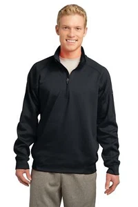 Sport-Tek Mens Long Sleeve Tech Fleece 1/4-Zip Pullover With Pocket F247 - Picture 1 of 8