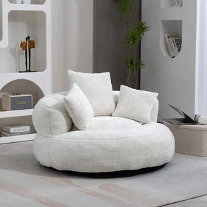 Bean Bag Chair Lazy Sofa, Three Pillows for Adults Kids, Indoor Outdoor (Beige) - Picture 1 of 12