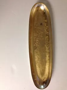 New Italian Glass Oval Serving Dish Gold And Silver Leaf 16"L - Picture 1 of 5