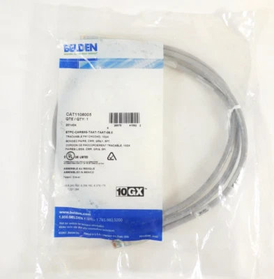 Belden CAT1108005 10GX Traceable Patch Cord, Bonded-Pair 4-Pair 24 AWG - 5 Feet - Image 1 of 4
