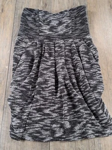 Free People Tunika Kleid Damen 4 grau Tweed Mini trägerlos Taschen Boho - Bild 1 von 8
