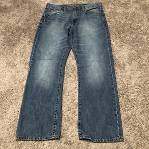 American Eagle Classic Bootcut Jeans Men’s Size 34x32 Faded Blue Y2K Whiskered - Picture 1 of 13