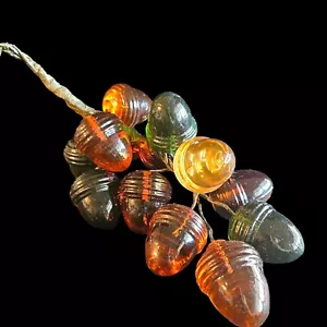 RARO Vintage Lucite GHIANDE Autunno Vetro Multicolore Grappolo Uva 2inch MCM Mod - Foto 1 di 7