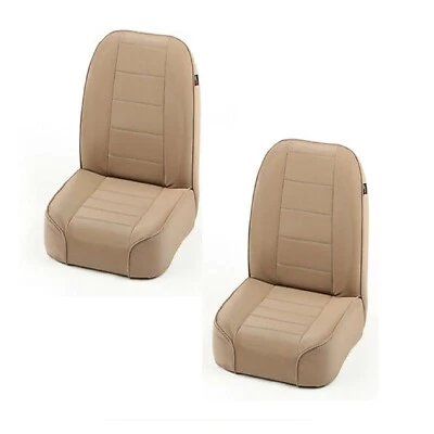 Rugged Ridge 13400.04 Set of 2 Low Back Front Tan Bucket Seats for 55-86 Jeep CJ - Image 1 of 4