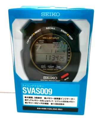 Cronómetro SEIKO SVAS009 Natación Maestro Deportes 300 Vueltas Memoria Dividida Cuarzo Negro Foto 1 de 4
