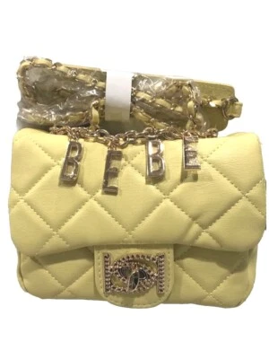 Сумочка Bebe Wyatt на цепочке через плечо. Лимон с золотистым оборудованием новый - Изображение 1 из 3