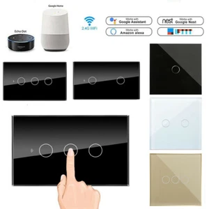 5pcs 1/2/3 Gang Smart WiFi Touch Wall Light Switch US/EU Panel for Alexa Google - Picture 1 of 58