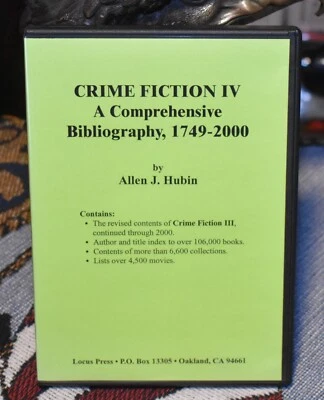 CRIME FICTION IV: A Comprehensive Bibliography 1749-2000 CD ROM Allen J. Hubin - Image 1 of 4