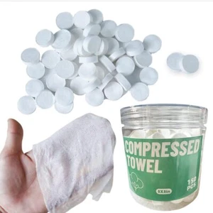 150 Pezzi Asciugamani Compressi Monouso Mini Portamonete Pulizia Mano Asciugamano Viso - Foto 1 di 5